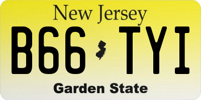NJ license plate B66TYI