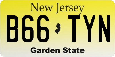 NJ license plate B66TYN