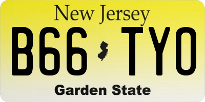 NJ license plate B66TYO