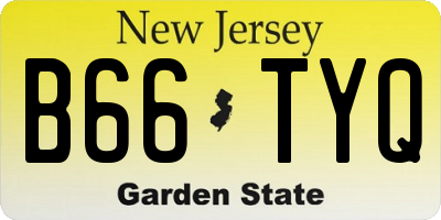 NJ license plate B66TYQ