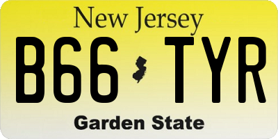NJ license plate B66TYR