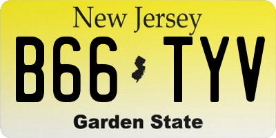 NJ license plate B66TYV