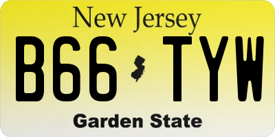 NJ license plate B66TYW