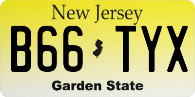 NJ license plate B66TYX