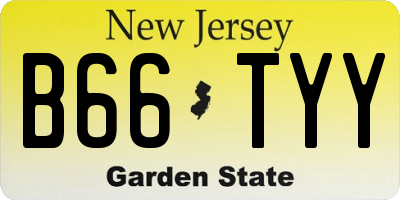 NJ license plate B66TYY