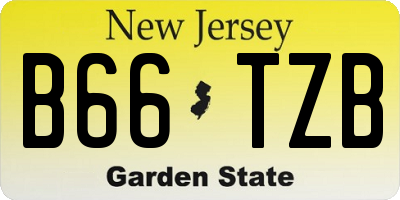 NJ license plate B66TZB