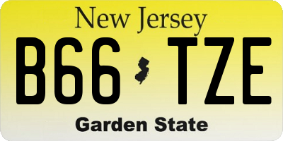 NJ license plate B66TZE