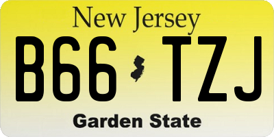NJ license plate B66TZJ