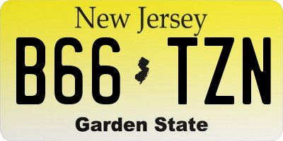 NJ license plate B66TZN