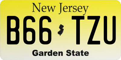 NJ license plate B66TZU