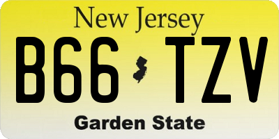 NJ license plate B66TZV