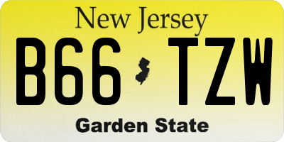 NJ license plate B66TZW