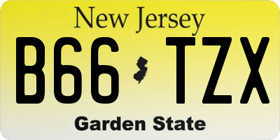 NJ license plate B66TZX
