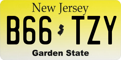 NJ license plate B66TZY