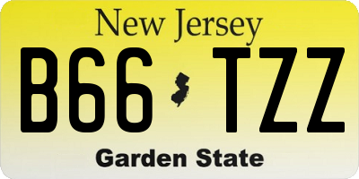 NJ license plate B66TZZ