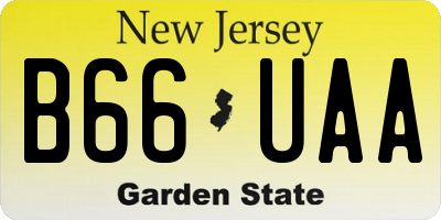 NJ license plate B66UAA