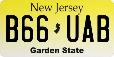 NJ license plate B66UAB