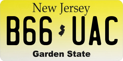 NJ license plate B66UAC