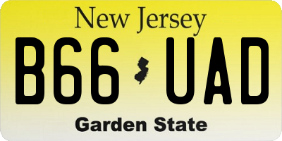 NJ license plate B66UAD