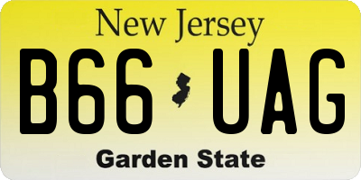 NJ license plate B66UAG