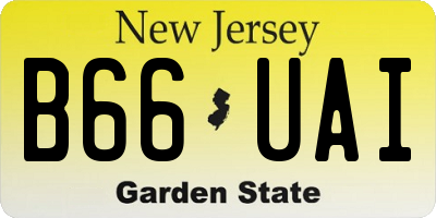 NJ license plate B66UAI