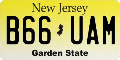 NJ license plate B66UAM
