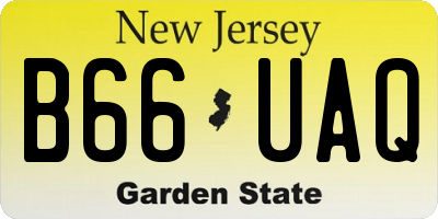 NJ license plate B66UAQ