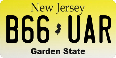 NJ license plate B66UAR