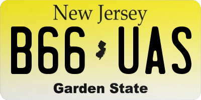 NJ license plate B66UAS