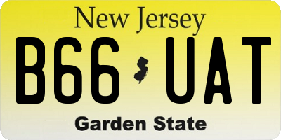 NJ license plate B66UAT
