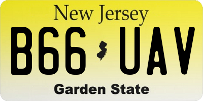 NJ license plate B66UAV