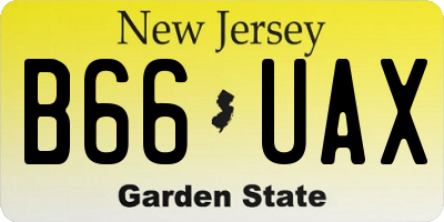 NJ license plate B66UAX