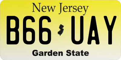 NJ license plate B66UAY