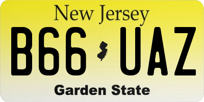 NJ license plate B66UAZ