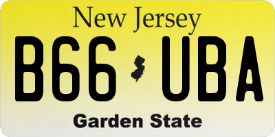 NJ license plate B66UBA
