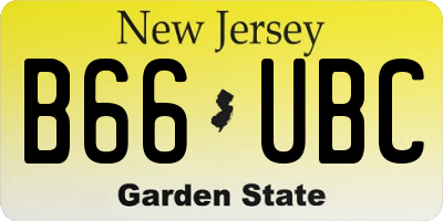 NJ license plate B66UBC