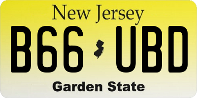 NJ license plate B66UBD