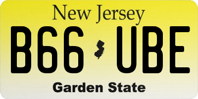NJ license plate B66UBE