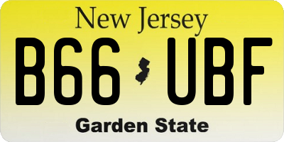 NJ license plate B66UBF