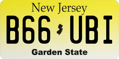 NJ license plate B66UBI