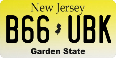 NJ license plate B66UBK