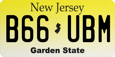 NJ license plate B66UBM