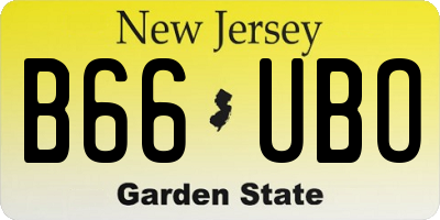 NJ license plate B66UBO