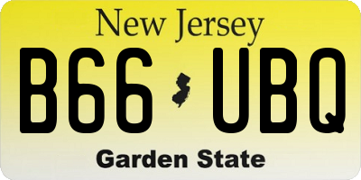 NJ license plate B66UBQ