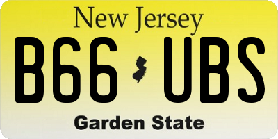 NJ license plate B66UBS