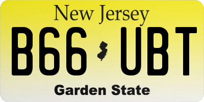 NJ license plate B66UBT