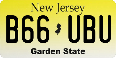 NJ license plate B66UBU