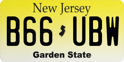 NJ license plate B66UBW