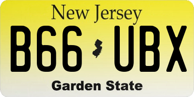 NJ license plate B66UBX