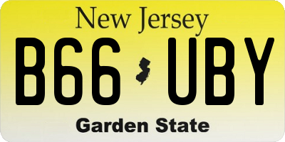 NJ license plate B66UBY